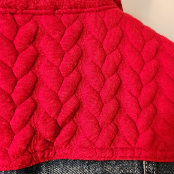 Jean jacket with red panels - Picture 4 of 4